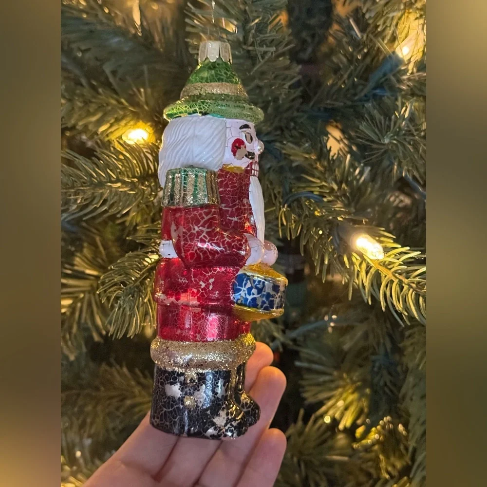 Vintage 1971 Old Time Festive Crackled Nutcracker Ornament